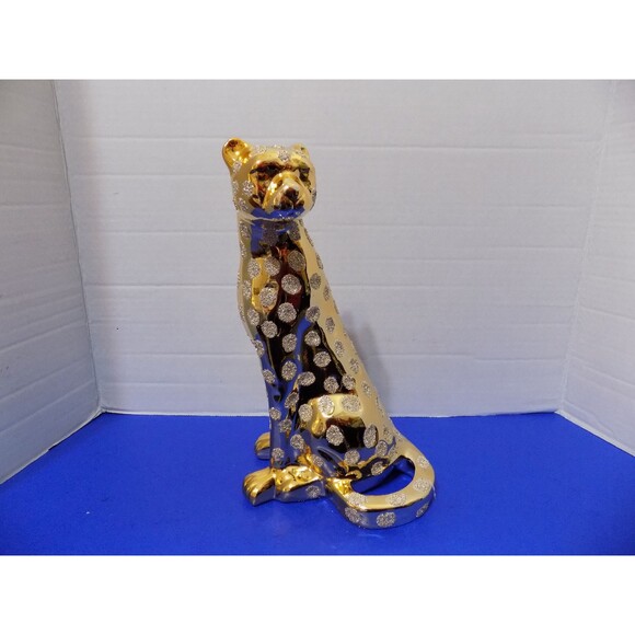 NEW Cheetah Leopard Statue Figurine Tiger Lion Wild Animal Cat - Picture 1 of 5